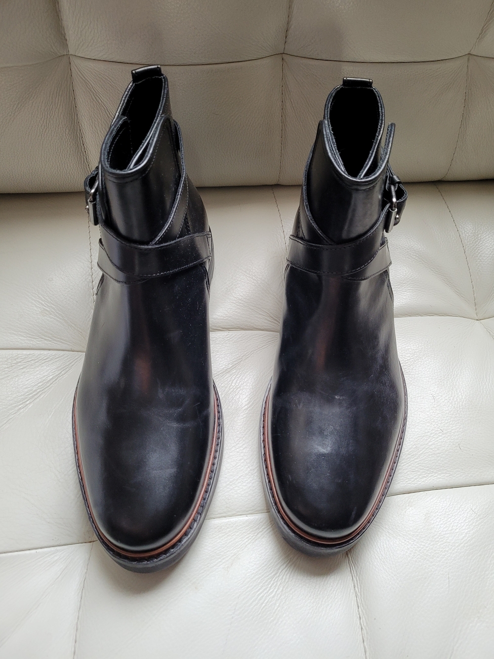 Coach Men's Black Leather Buckle Ankle Boots - Picture 6 of 6